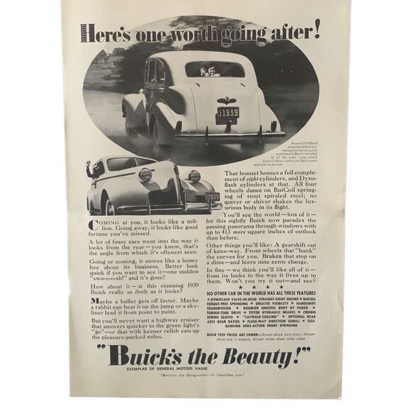 Vintage 1938 Buick Worth Going After Ad Advertisement - Picture 4 of 4